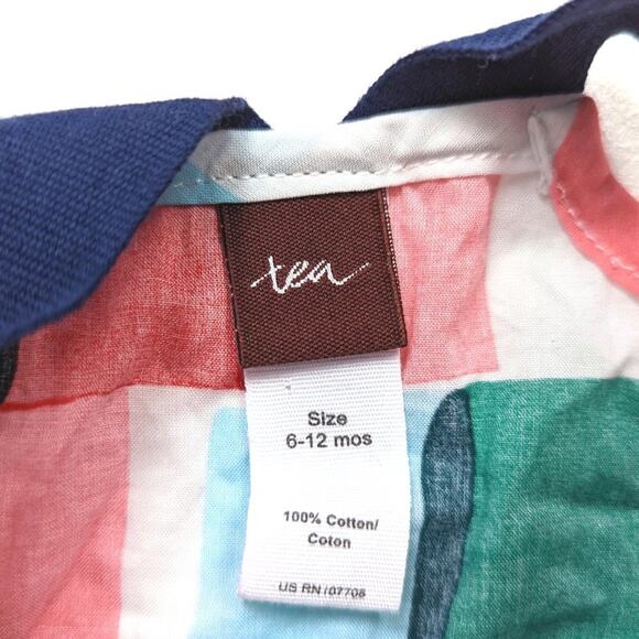 Tea Collection Dress Baby Girls Size 6-12m Geometric Sundress - Picture 3 of 3